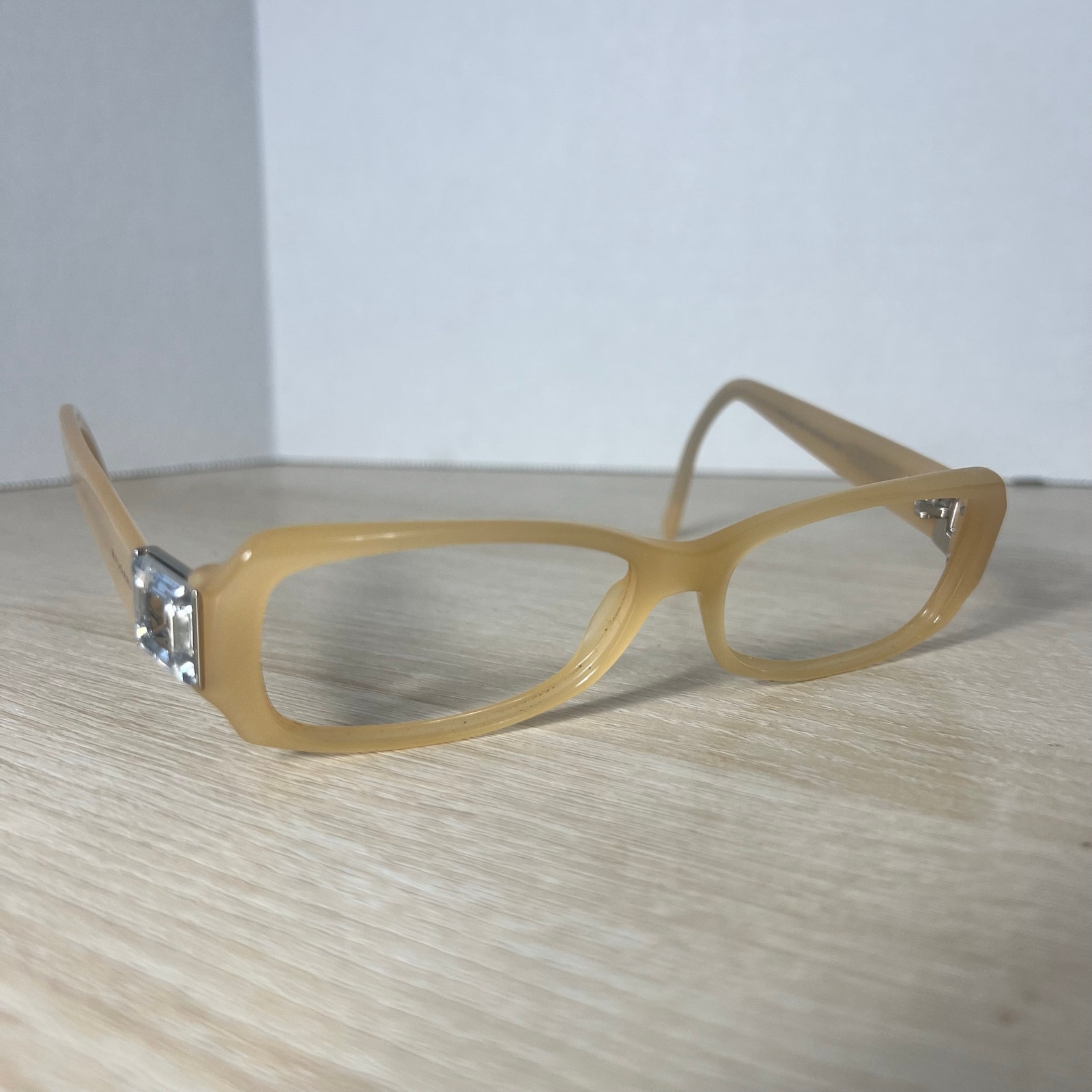 Bvlgari 456-B 801 Eyeglasses Cream Frames Rectangular Amazing Cond! 54-15-130